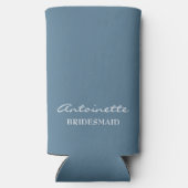 Modern Minimalistisch Stoffig Blauw Bruidsmeisje S (Achterkant)