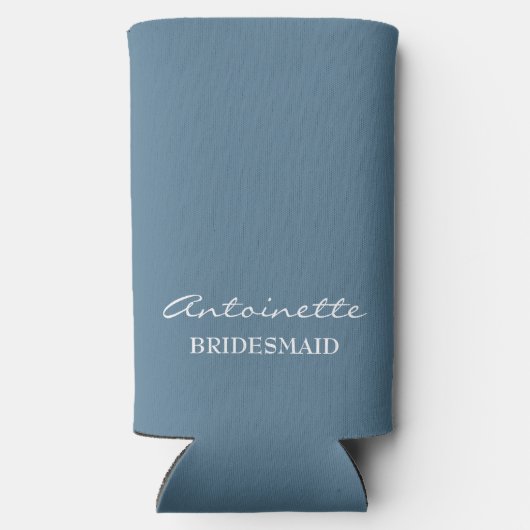 Modern Minimalistisch Stoffig Blauw Bruidsmeisje S (Achterkant)