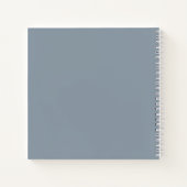 Modern minimalistisch stoffig blauw bruiloft gaste notitieboek (Achterkant)
