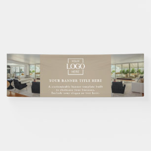 Modern Minimalistisch Taupe Aangepast Zakelijk Log Spandoek