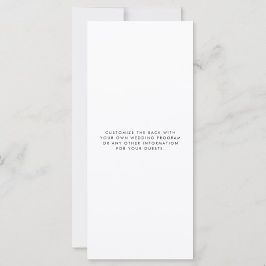 Modern minimalistisch taupe Script Wedding Program (Achterkant)