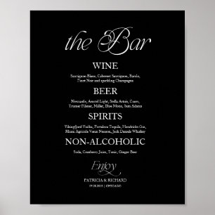 Modern Minimalistisch "The Bar" Trouwmenu Bord Poster