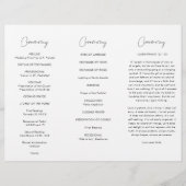 Modern minimalistisch trifold bruiloft programma flyer (Voorkant)