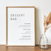 Modern Minimalistisch Trouwdessert Bar Menu Bord Poster