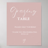 Modern Minimalistisch Trouwfeest Grazing Tafelbord Poster (Voorkant)