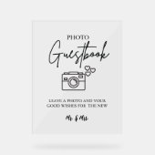 Modern Minimalistisch Trouwfoto Guestbook Bord (Voorkant)