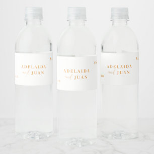 Modern Minimalistisch Trouwlogo Waterfles Etiket