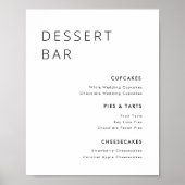 Modern Minimalistisch Trouwtafel Menu Bord Poster (Voorkant)