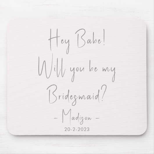 Modern Minimalistisch Uitnodigingsscript voor Brui Muismat (Voorkant)