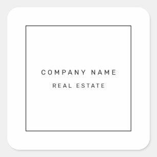 Modern Minimalistisch Vastgoed Zwart-Wit Vierkante Sticker