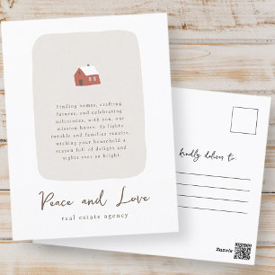 Modern minimalistisch vastgoedbedrijf feestdagenkaart