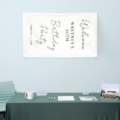 Modern minimalistisch verjaardagsfeestje spandoek (Beurs)