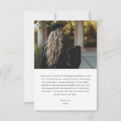 Modern minimalistisch verticaal foto-Afstuderen Bedankkaart (Achterkant)