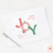 Modern minimalistisch vet script JOY Holiday Vierkante Sticker (Envelop)