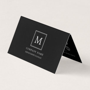 Modern minimalistisch vierkant monogram dubbele lo visitekaartjes