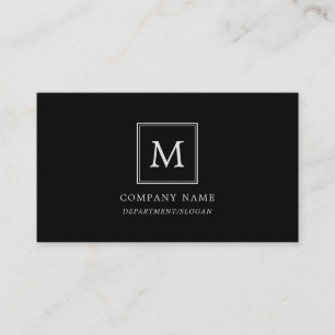 Modern minimalistisch vierkant monogram visitekaartje