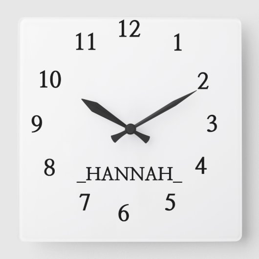 Modern minimalistisch vierkante klok (Voorkant)