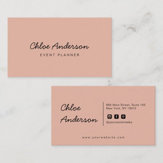 Modern minimalistisch Visitekaartje (Voorkant / Achterkant)