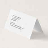 Modern minimalistisch Visitekaartje met aangepaste (Achterkant)