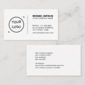 Modern minimalistisch Visitekaartje met aangepaste (Voorkant / Achterkant)