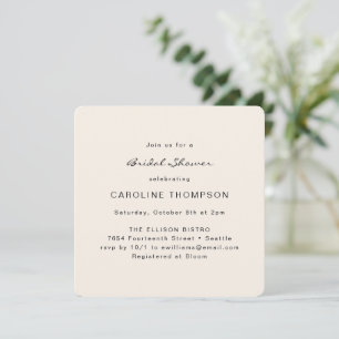 Modern minimalistisch Vrijgezellenfeest Ivory Squa Kaart