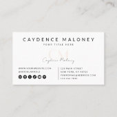 Modern minimalistisch vrouwelijk monogram blush ro visitekaartje (Achterkant)