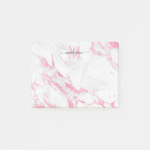 Modern minimalistisch warm roze monogram post-it® notes