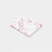 Modern minimalistisch warm roze monogram post-it® notes (Schuin)