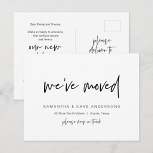 Modern minimalistisch, we zijn verhuisd, aankondig briefkaart