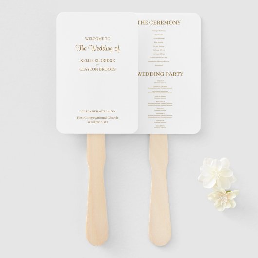 Modern minimalistisch weddenschap Hand Fan Handwaaier (Voorkant en achterkant)