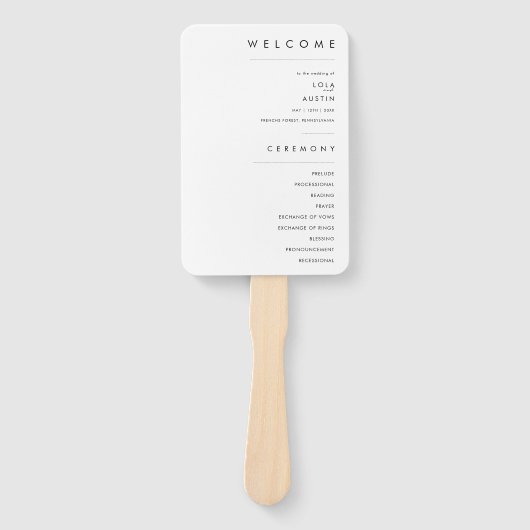 Modern minimalistisch weddenschap Hand Fan Handwaaier (Voorkant)