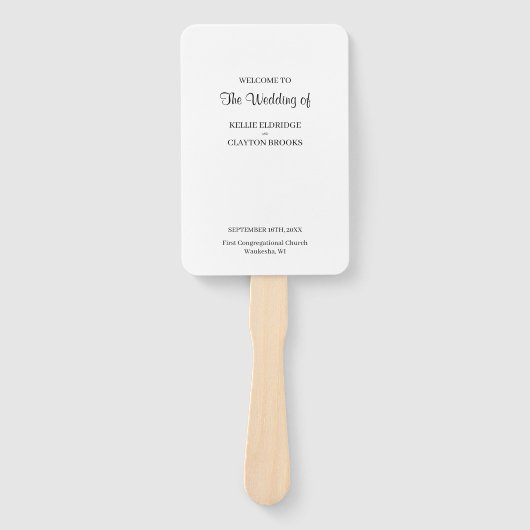 Modern minimalistisch weddenschap handwaaier (Voorkant)