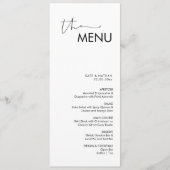 Modern Minimalistisch Weddenschap Menu (Voorkant)