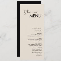 Modern Minimalistisch Weddenschap Menu