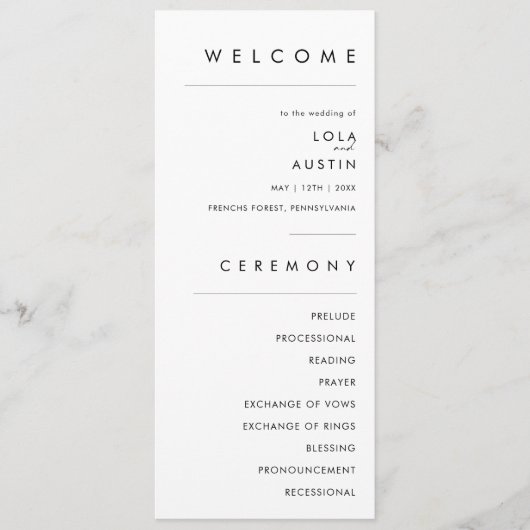 Modern minimalistisch weddenschap programma (Voorkant)