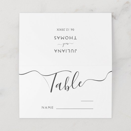 Modern minimalistisch weddenschapsnummer (Buitenkant ongevouwen)