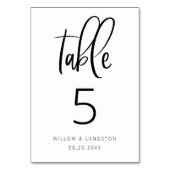 Modern minimalistisch weddenschapsnummer kaart (Achterkant)