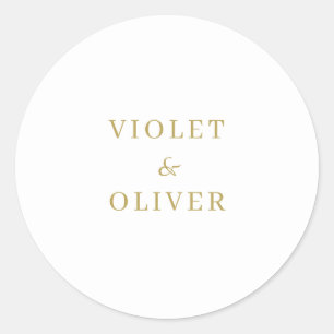 Modern minimalistisch   White Gold Wedding Ronde Sticker