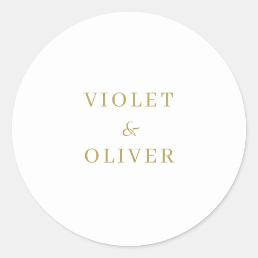 Modern minimalistisch | White Gold Wedding Ronde Sticker (Voorkant)