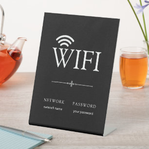 Modern Minimalistisch WiFi Netwerk Wachtwoord Bord Reclamebord Met Voetstuk