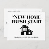 Modern minimalistisch wijzigingsadres zwart wit briefkaart (Voorkant / Achterkant)