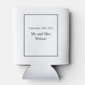 Modern minimalistisch wit op zwart blikjeskoeler (Achterkant)