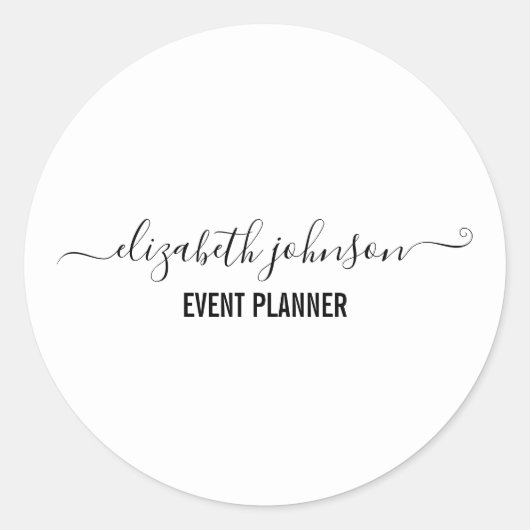 Modern minimalistisch wit ronde sticker (Voorkant)