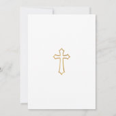 Modern minimalistisch wit script Baby Fotodoop Kaart (Achterkant)