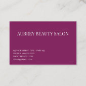 Modern minimalistisch wit script Paarse Visitekaartje (Achterkant)