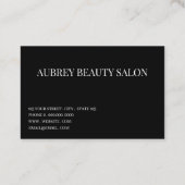 Modern minimalistisch wit script Zwart Visitekaartje (Achterkant)