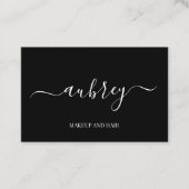 Modern minimalistisch wit script Zwart Visitekaartje (Voorkant)