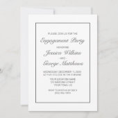 Modern minimalistisch wit zwart verlovingsfeest kaart (Voorkant)