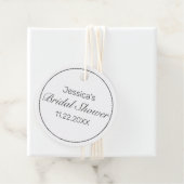 Modern minimalistisch wit zwart Vrijgezellenfeest Bedankjes Labels (In situ)