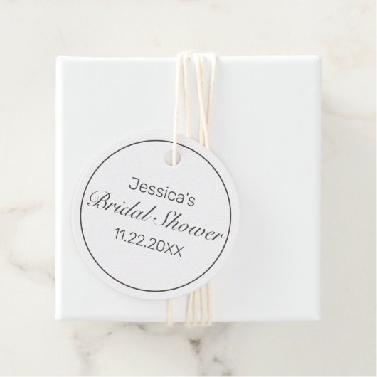 Modern minimalistisch wit zwart Vrijgezellenfeest Bedankjes Labels (In situ)